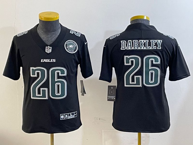 Youth Philadelphia Eagles #26 Barkley Black Fashion 2025 Nike Limited NFL Jersey style 4->youth nfl jersey->Youth Jersey